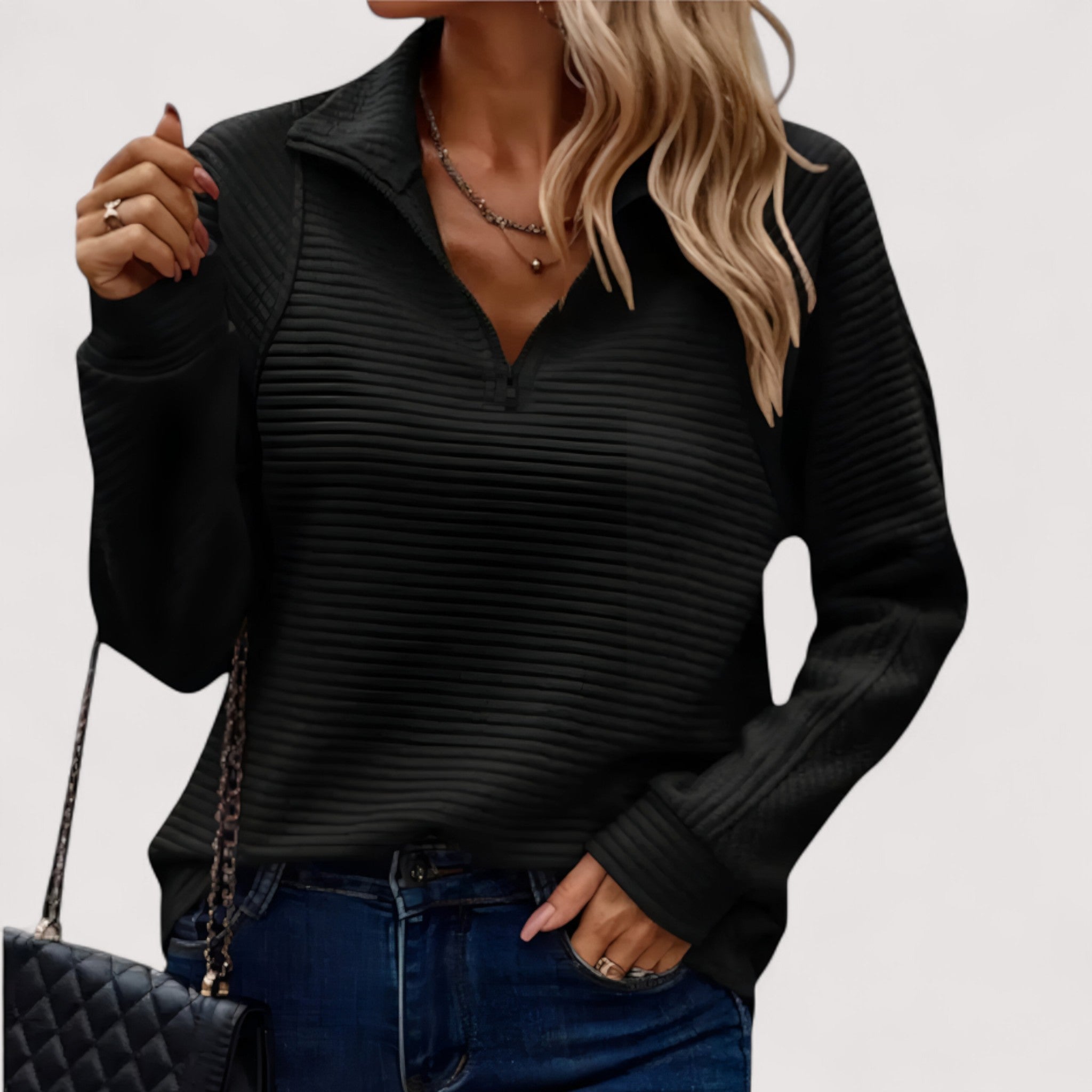 Tatiana™ | Elegantan džemper s polu-rajferšlusom