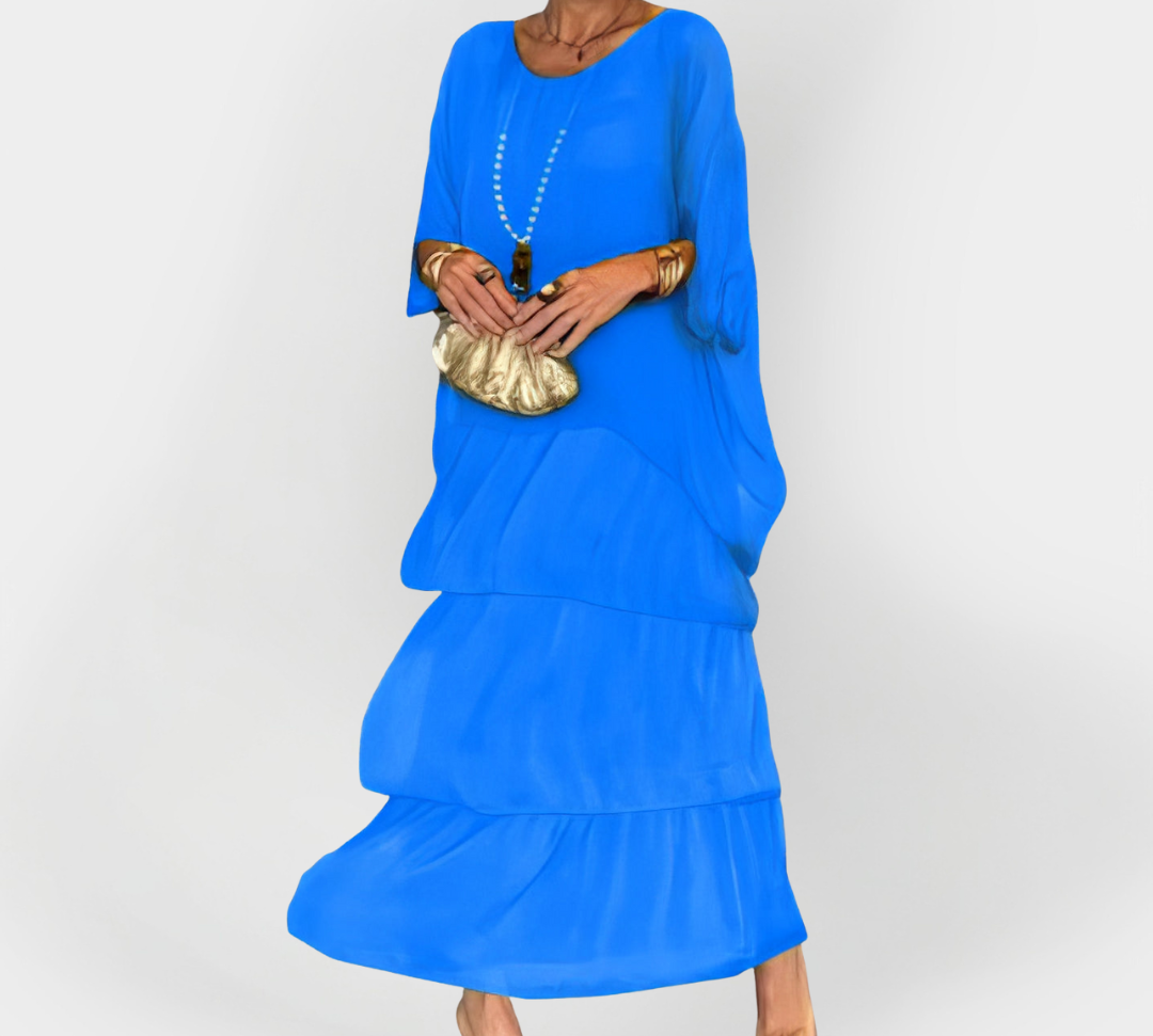 Haljina s plisom i efektom dvostrukog sloja