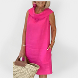 Haljina s kaki ovratnikom