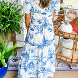 Camille™ | Klasična maksi haljina s toile uzorkom