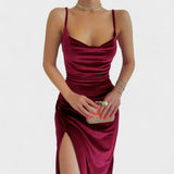 Kristina - Haljina od baršuna s bočnim prorezom