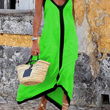 Nancy | Ljetna Lavechic Midi Haljina s Colorblock Uzorkom
