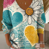 Beatrice™ | Raznobojni Pulover s V-Izrezom