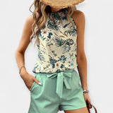 Set s tropskim uzorkom i halter topom