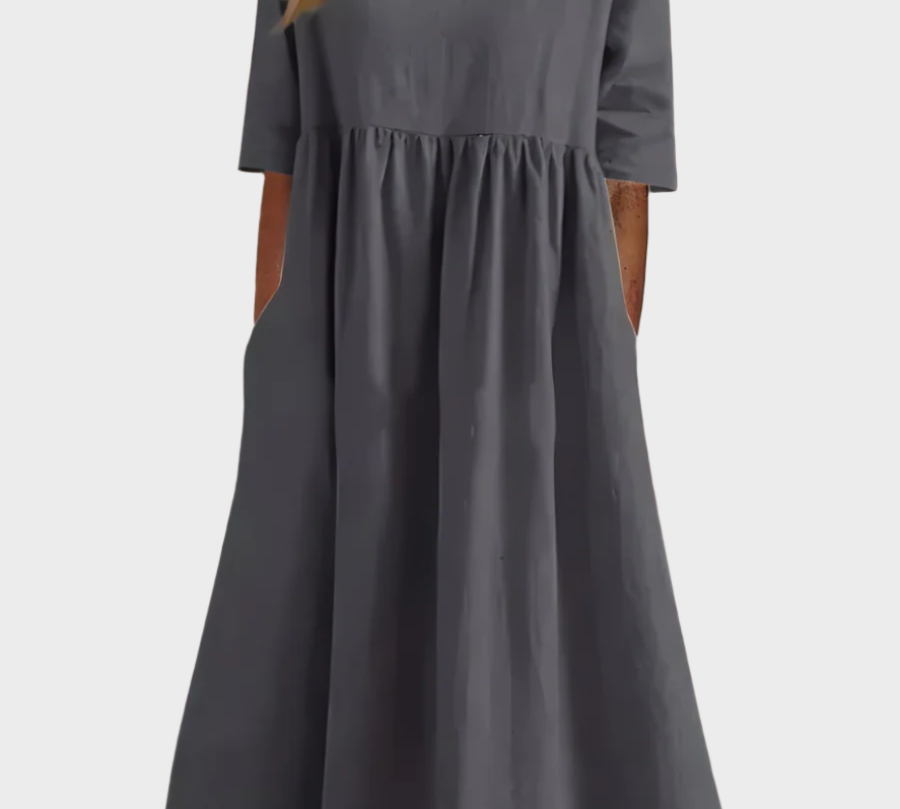 Lako haljina s kratkim rukavima i laganim krojem