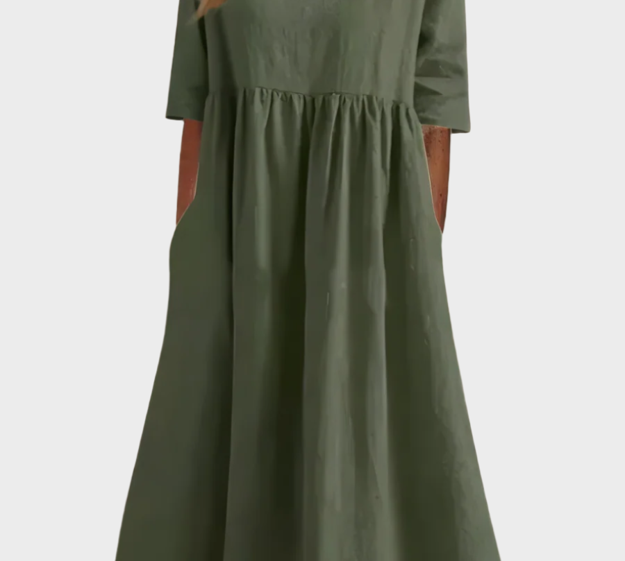 Lako haljina s kratkim rukavima i laganim krojem