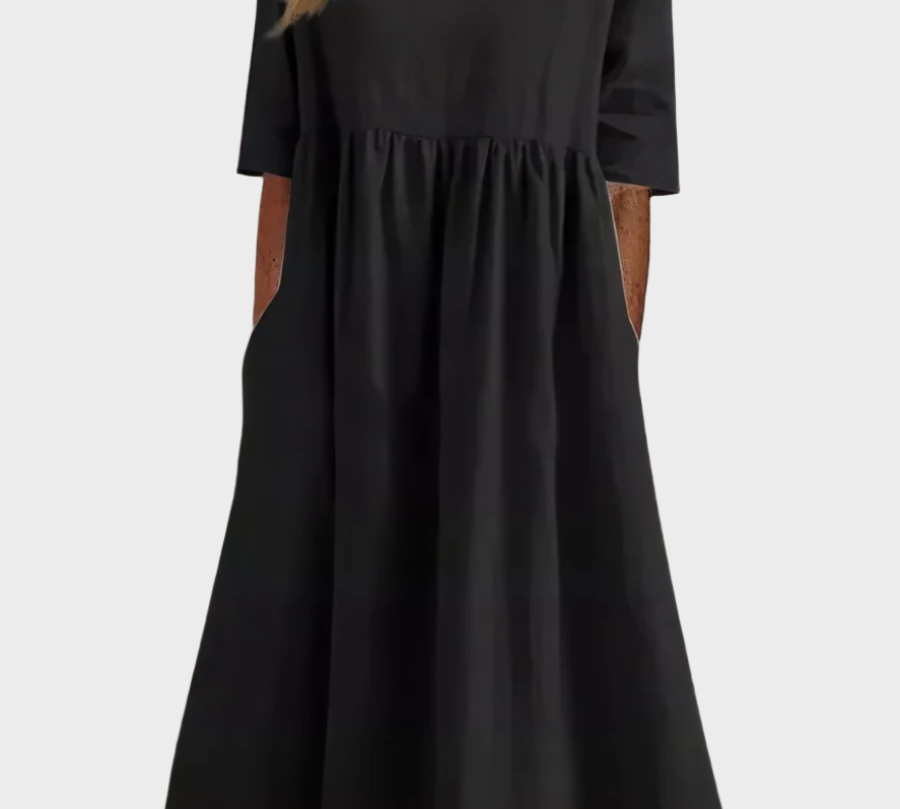 Lako haljina s kratkim rukavima i laganim krojem