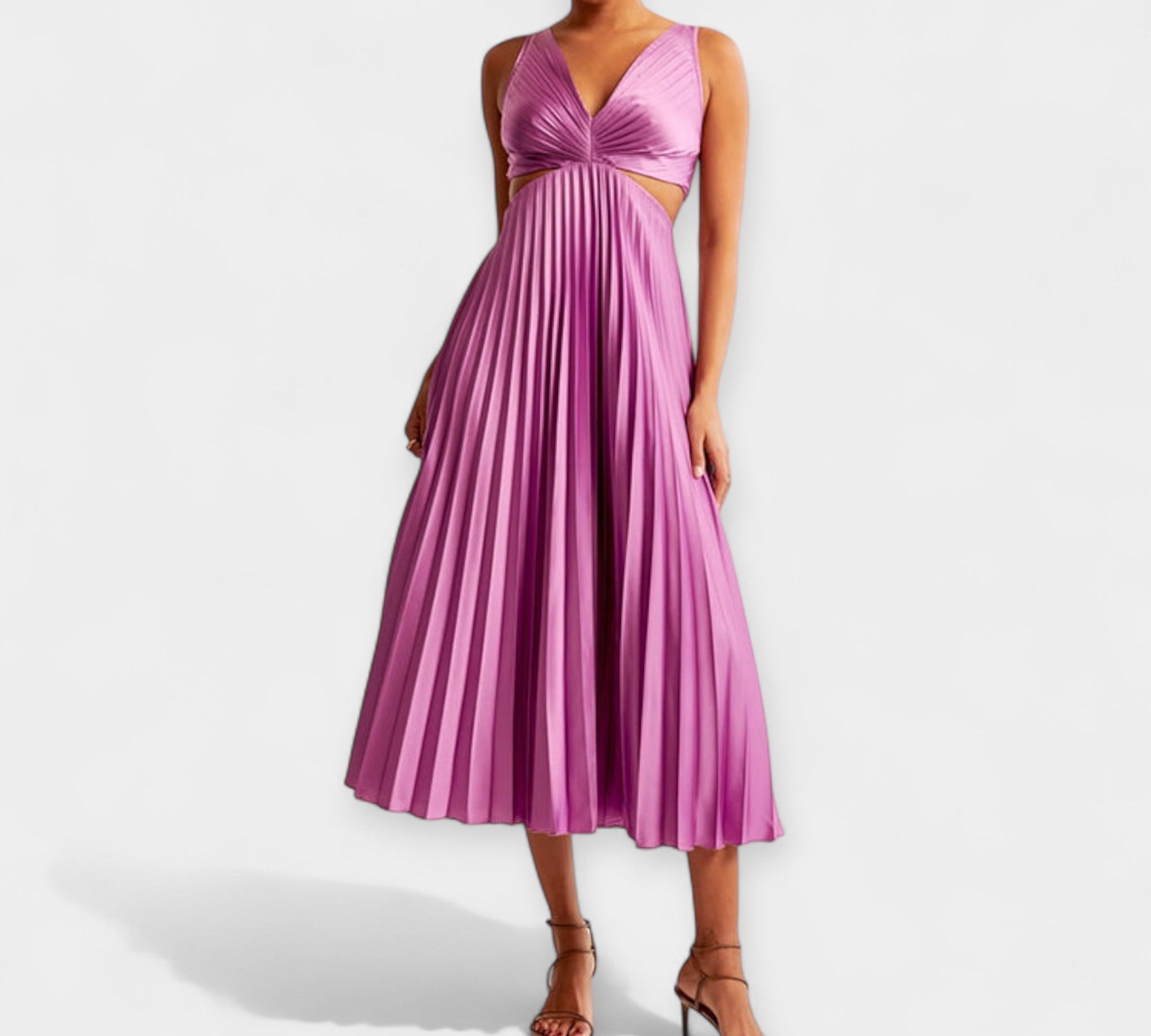 Maksi haljina s plisiranim uzorkom