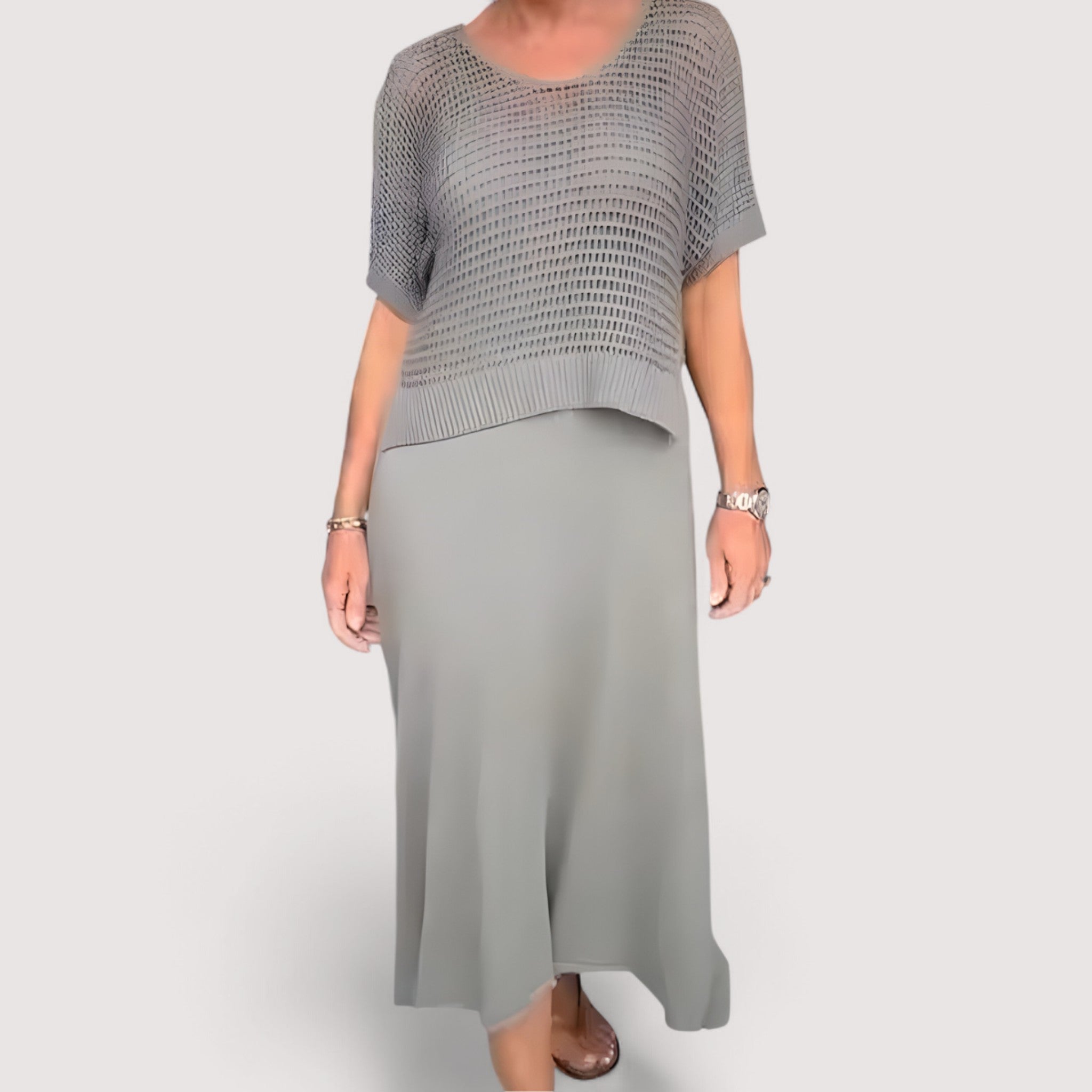 Claudia™ | Ljetna haljina s pletenim gornjim dijelom