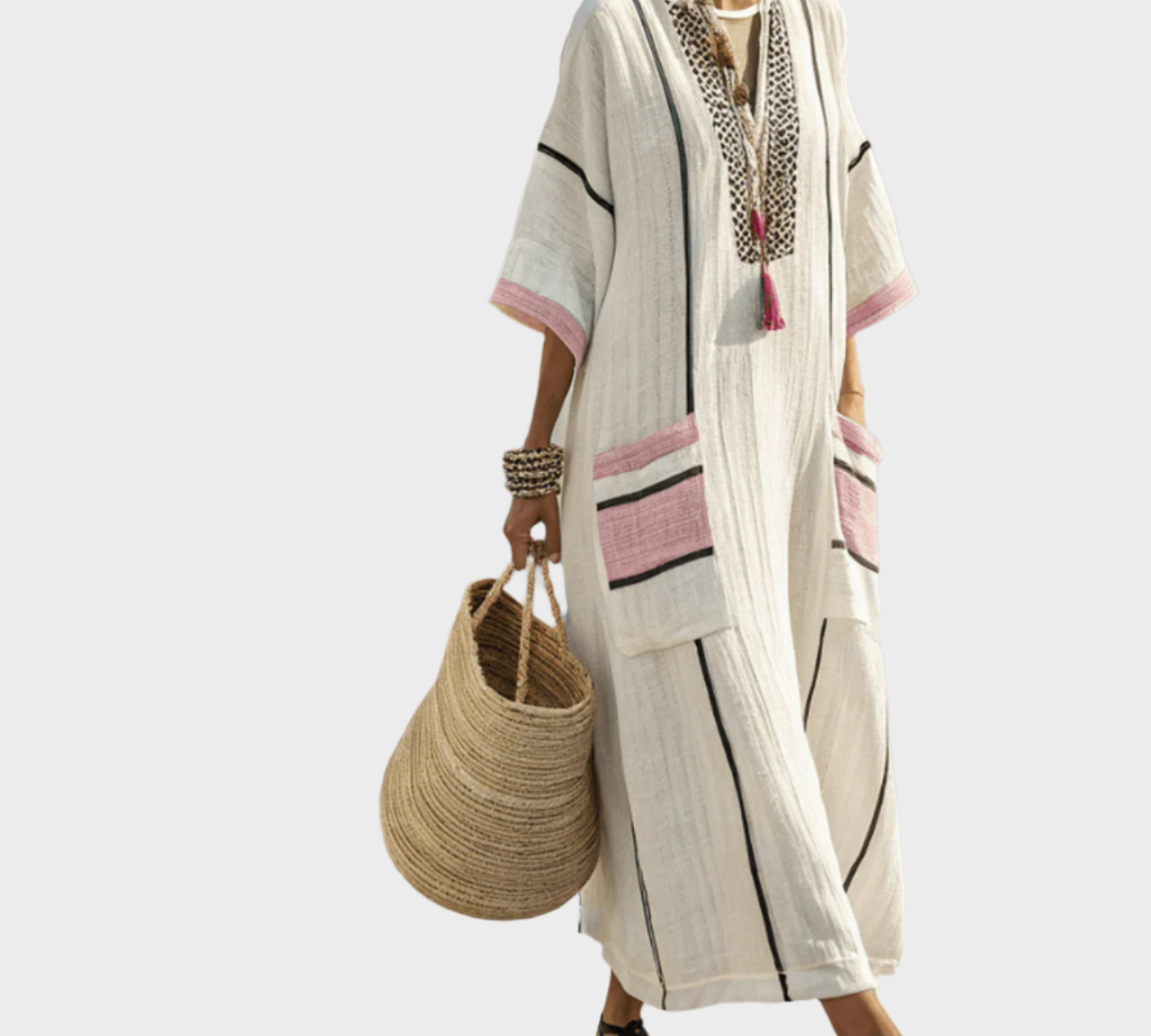 Kaftan s prugama i oversized džepovima