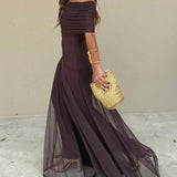 Camila | Elegantna Maxi Haljina s Mrežom