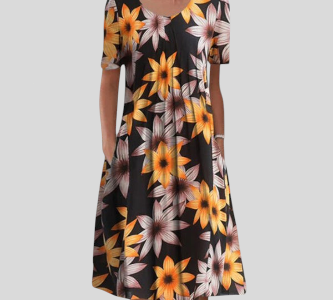 Anais - Casual Cvjetna Haljina S Džepovima