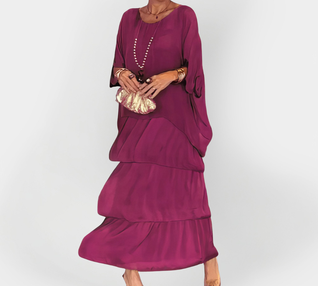 Haljina s plisom i efektom dvostrukog sloja