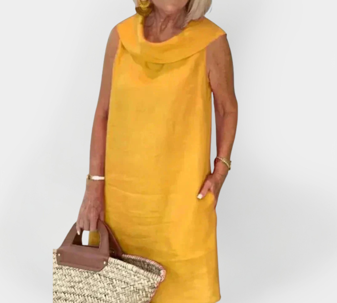 Haljina s kaki ovratnikom