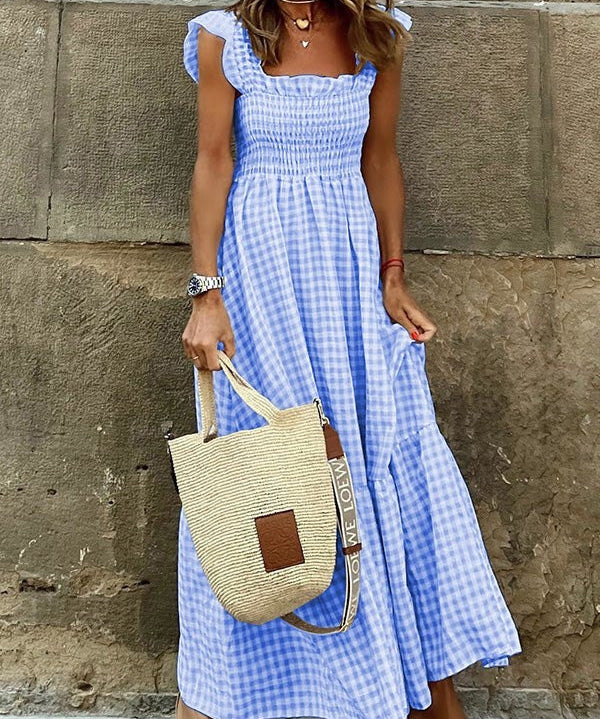 Ivara – Elegantna Plaid Ljetna haljina