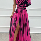Cordelia | ženski Wedding Guest jedno rame Asymmetric maksi haljina