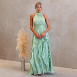 Celestia | Ruffled Halter Maxi Haljina