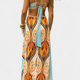 Camela - Bohemian Print Back-Tie Maksi haljina