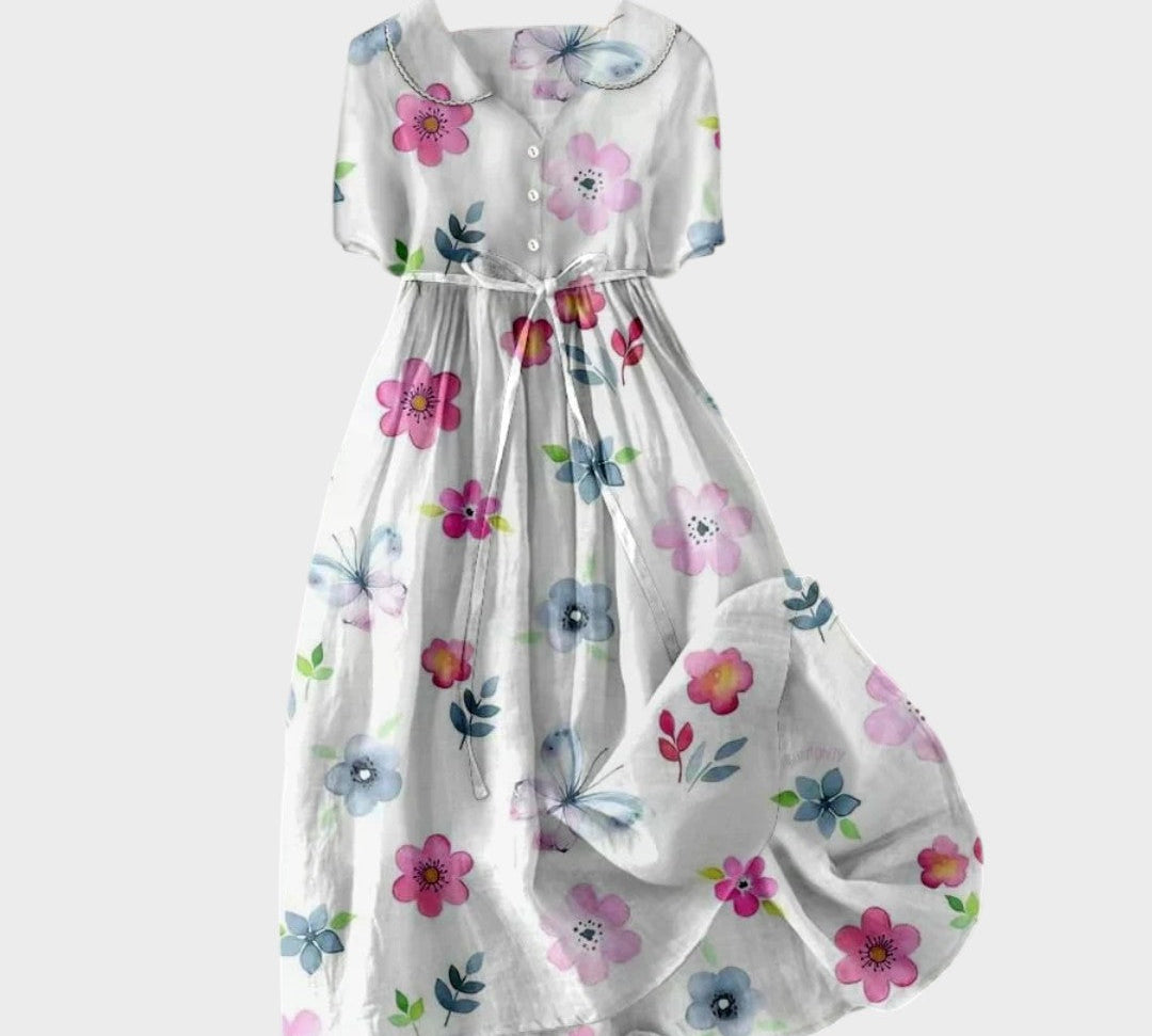 Ena - Ljetna haljina s vezicom u struku