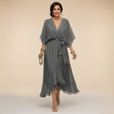 Monica | Chiffon haljina s V-izrezom