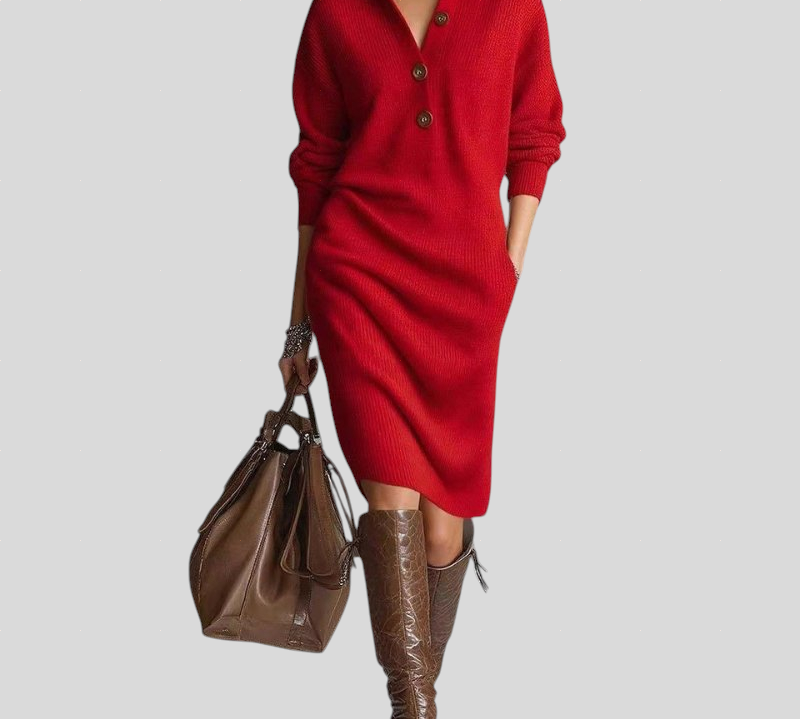 Carmen - Topla Pletena Haljina, Elegantna i Udobna