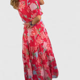 Minelda – Cvjetna haljina s V izrezom
