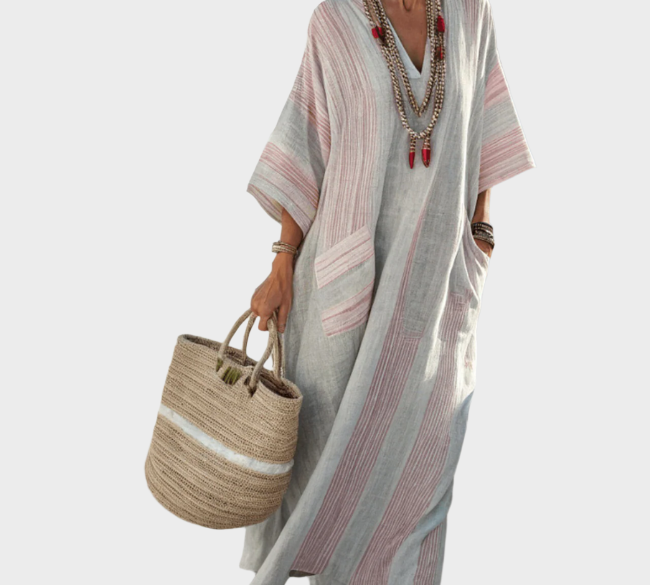 Kaftan s prugama i oversized džepovima