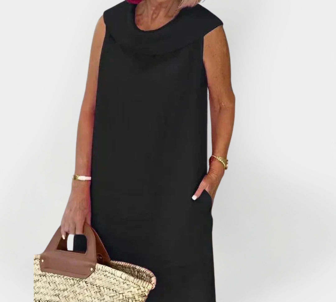 Haljina s kaki ovratnikom