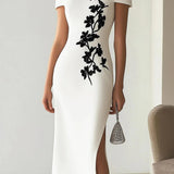 Audrey | Chic haljina midi s cvjetnim uzorkom