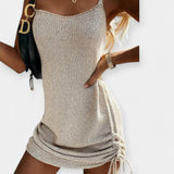 Bezrukavna Pletena Haljina s Remenom