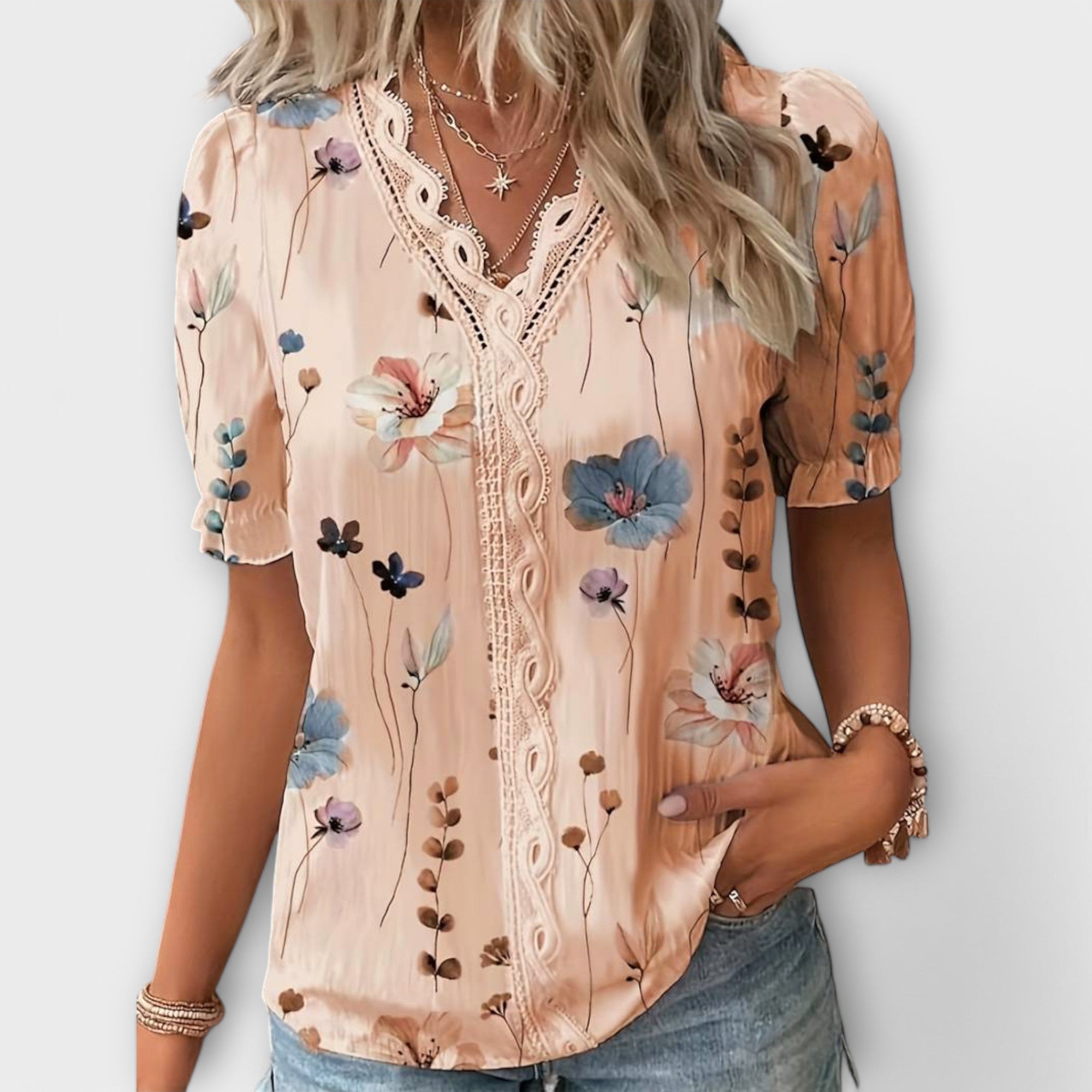 Lila - Bluza s V izrezom
