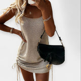 Bezrukavna Pletena Haljina s Remenom