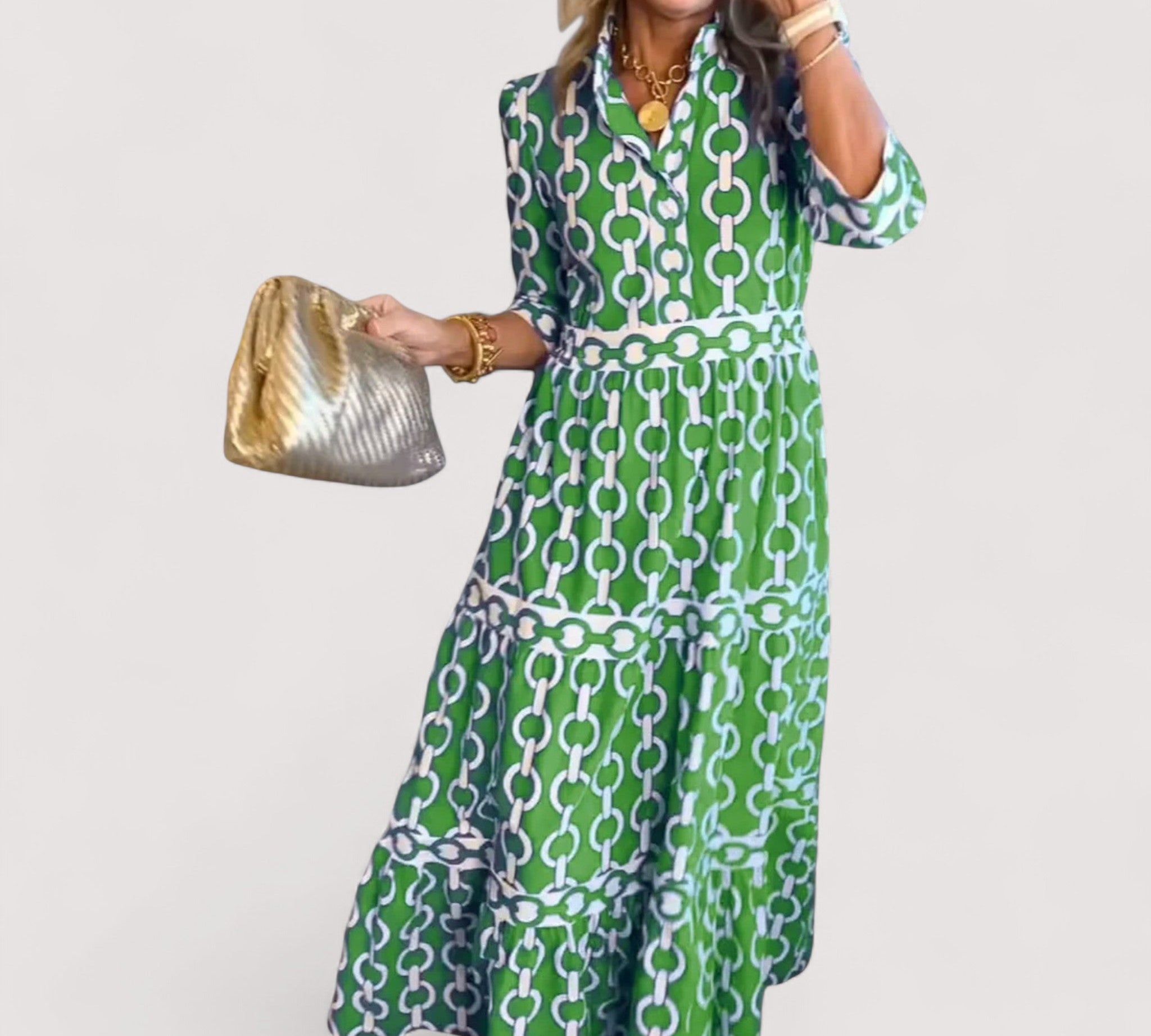 Klarica™ | Midi haljina s uzorkom lanca