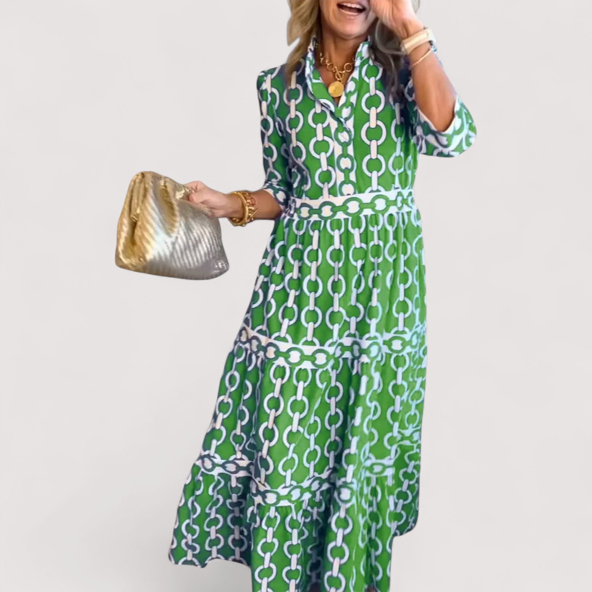 Klarica™ | Midi haljina s uzorkom lanca