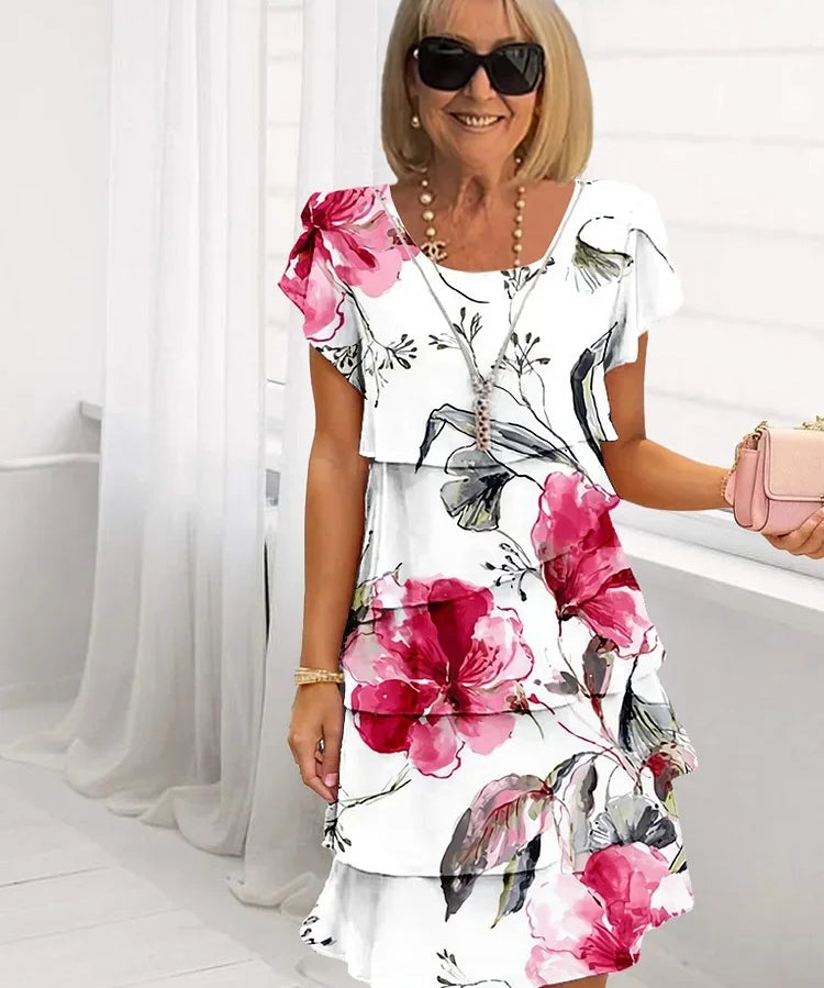 Phoebe – Cvjetna Ruffle Haljina