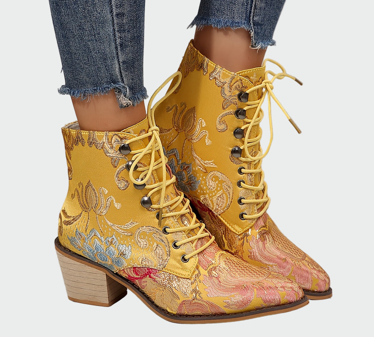 Biserka - Kožne čizme s cvjetovima