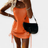 Bezrukavna Pletena Haljina s Remenom