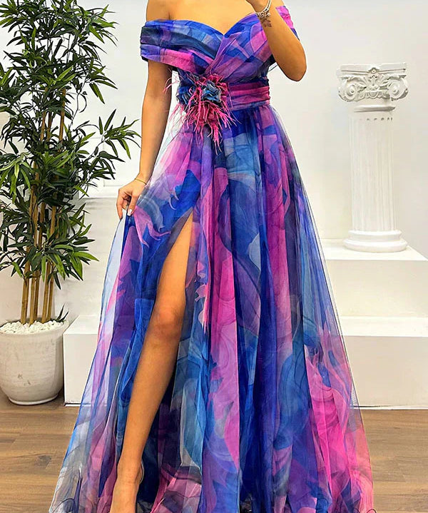 Julia™ | Elegantna maxi haljina s golim ramenima