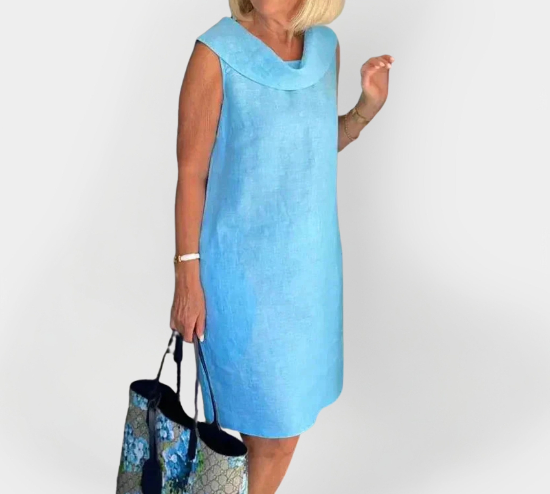 Haljina s kaki ovratnikom