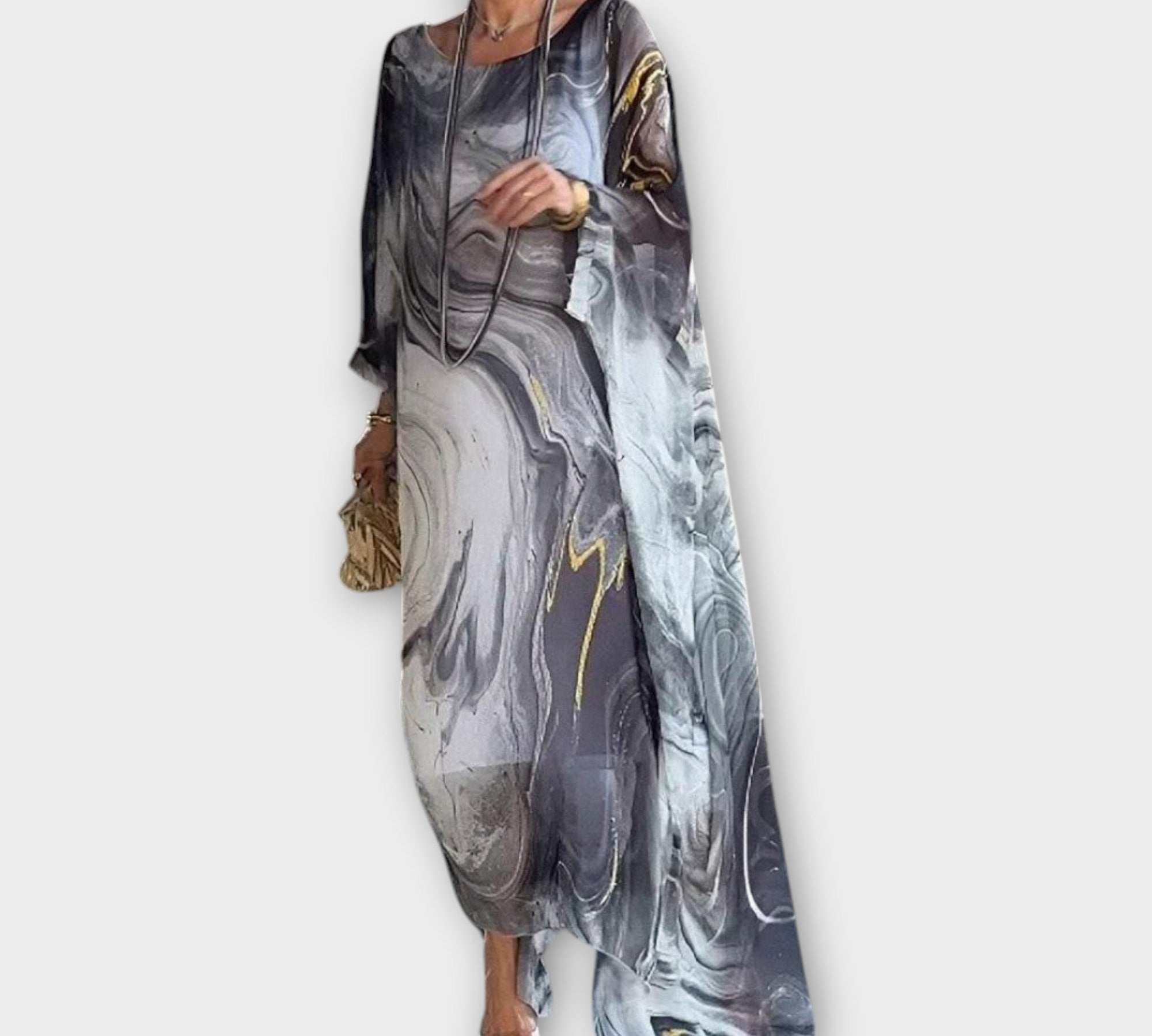 Maxi kaftan s prozirnom teksturom