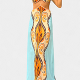 Camela - Bohemian Print Back-Tie Maksi haljina