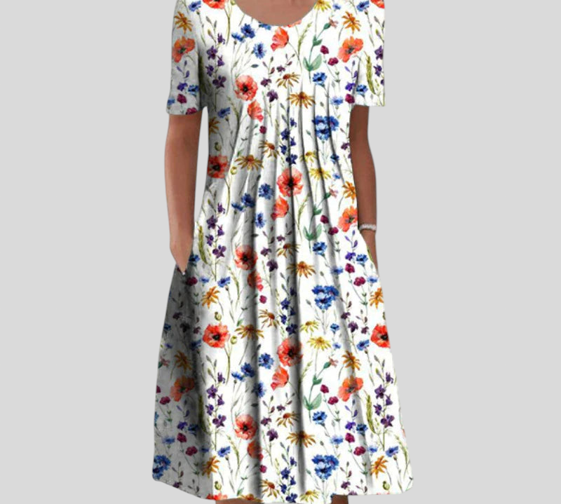 Anais - Casual Cvjetna Haljina S Džepovima