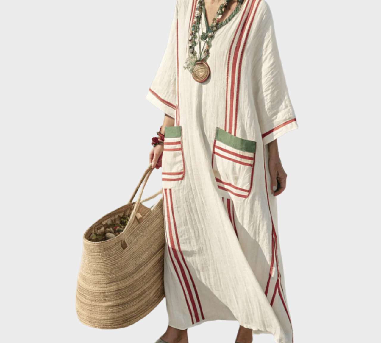 Kaftan s prugama i oversized džepovima