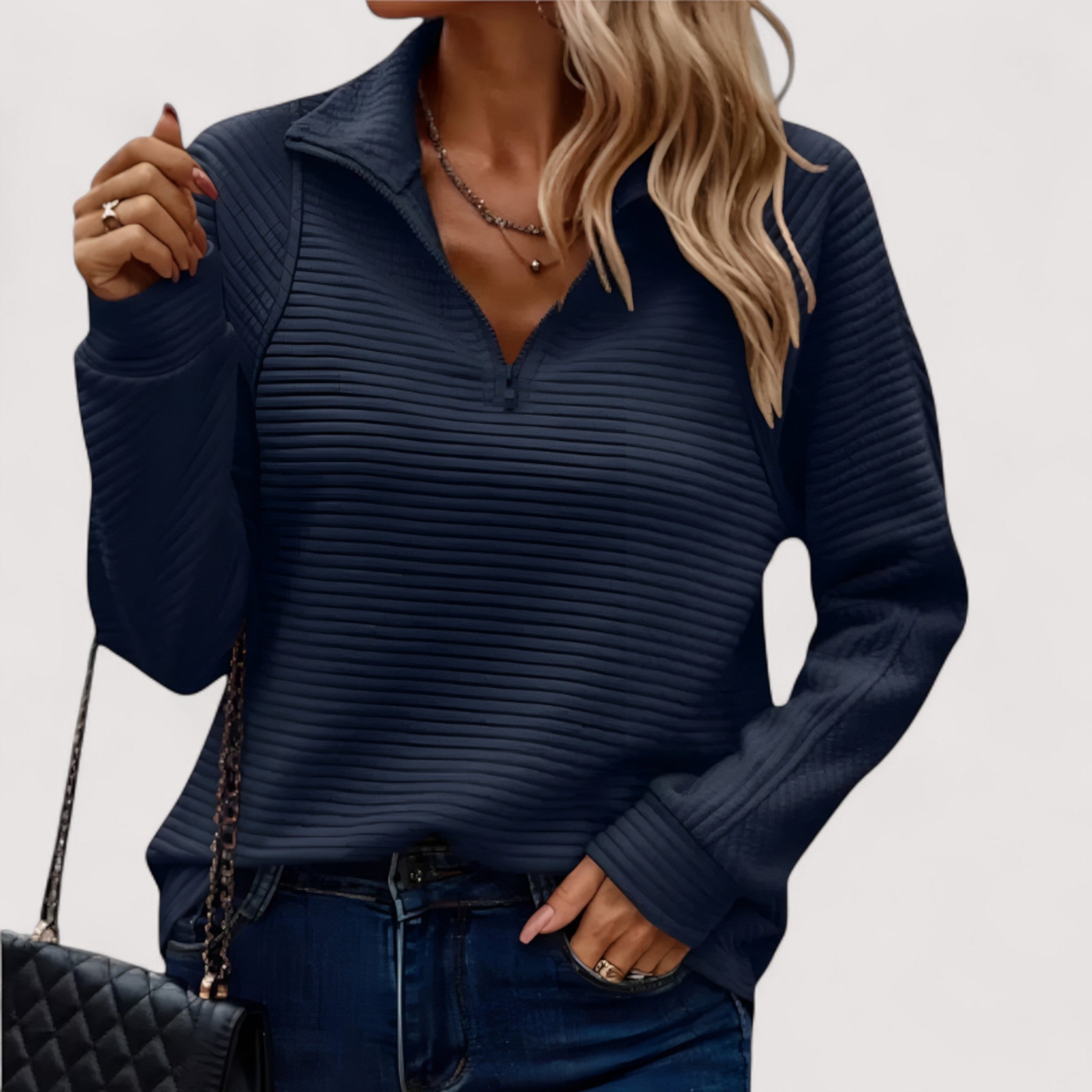 Tatiana™ | Elegantan džemper s polu-rajferšlusom