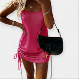 Bezrukavna Pletena Haljina s Remenom