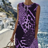 Wren™ | Ženska maksi haljina bez rukava s leopard patchwork printom