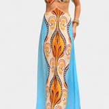 Camela - Bohemian Print Back-Tie Maksi haljina
