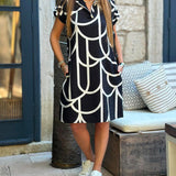 Ellanore – Geometric Print Polo Haljina