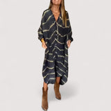 Maren™ | Prugasta maxi haljina