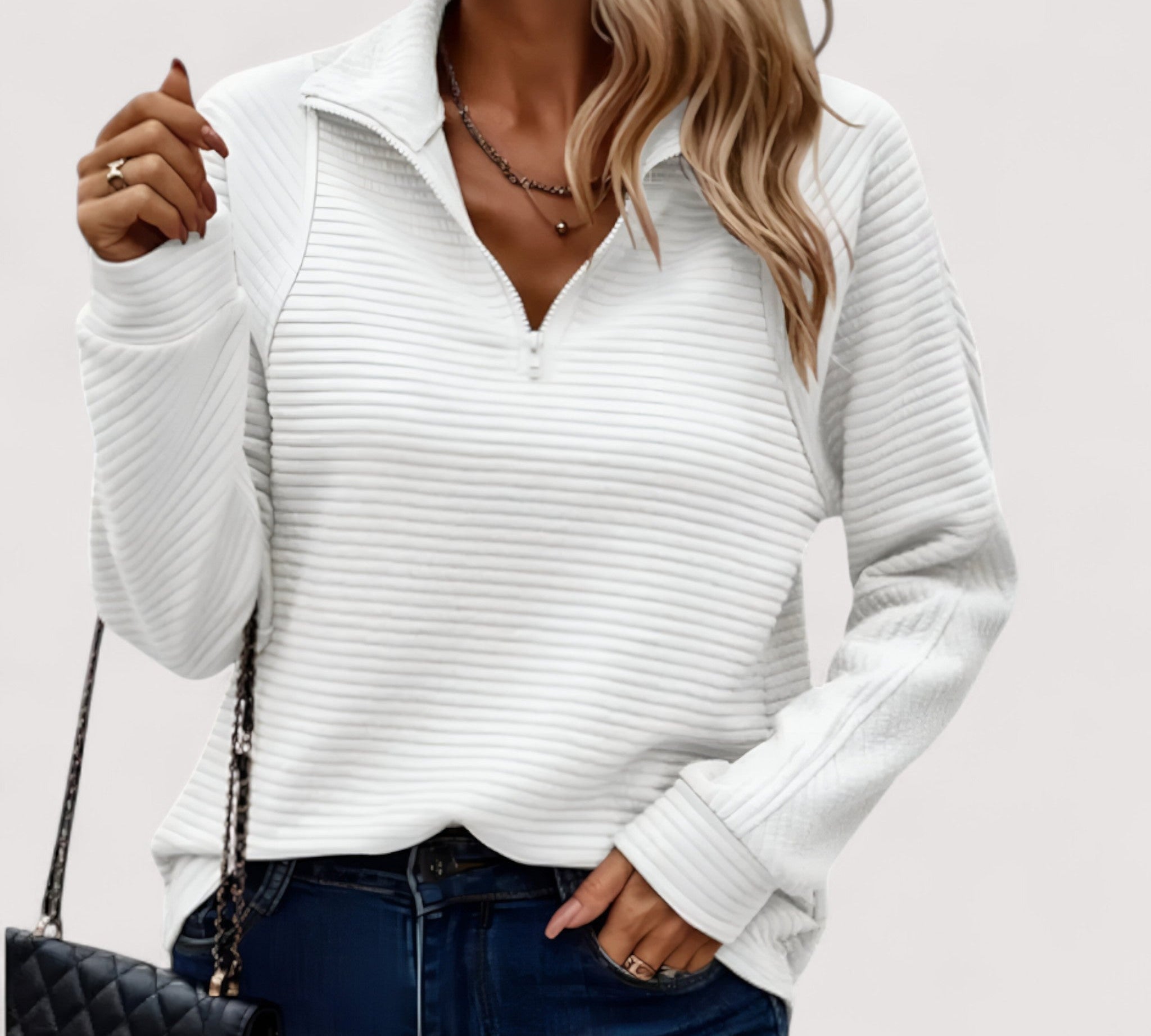 Tatiana™ | Elegantan džemper s polu-rajferšlusom